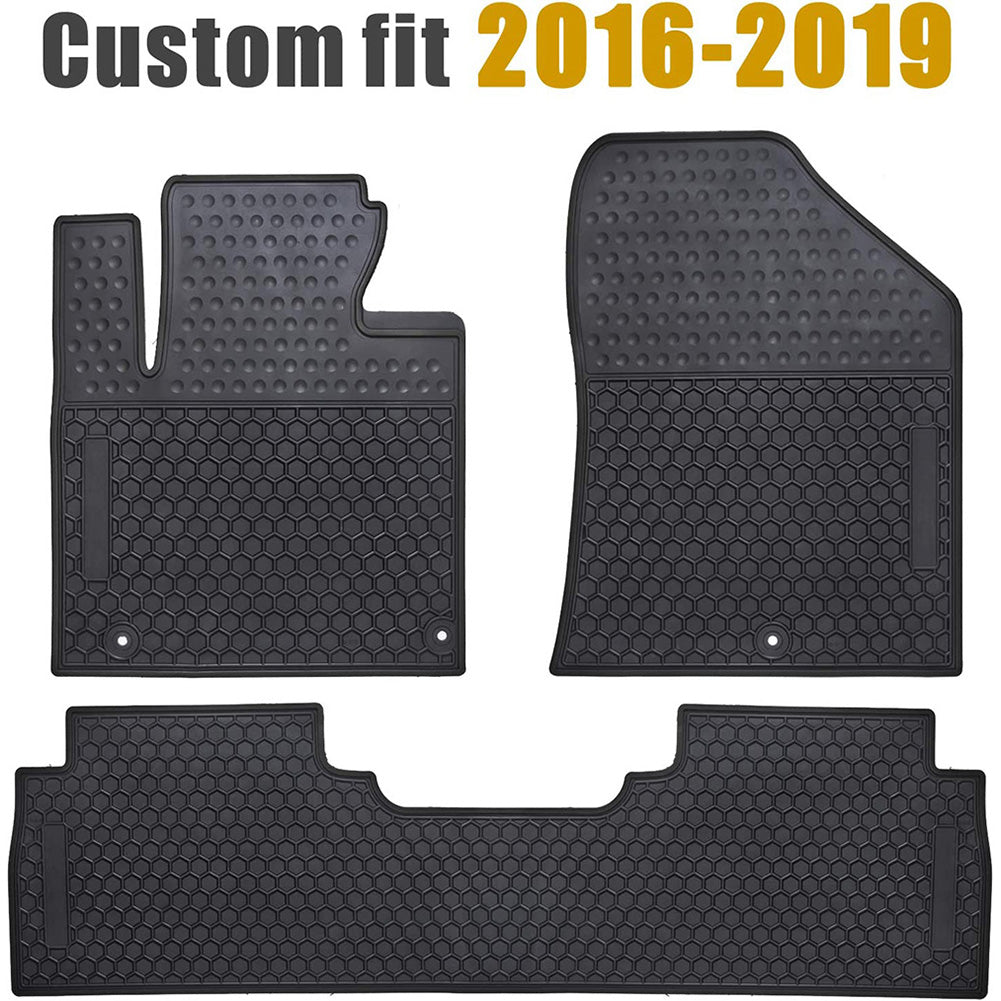 Car Floor Mats Custom Fit For Kia Sorento 2016 2017 2018 2019 2020 2021 Odorless Washable Rubber Foot Carpet Heavy Duty Anti-Slip All Weather Car Floor Liner-Black