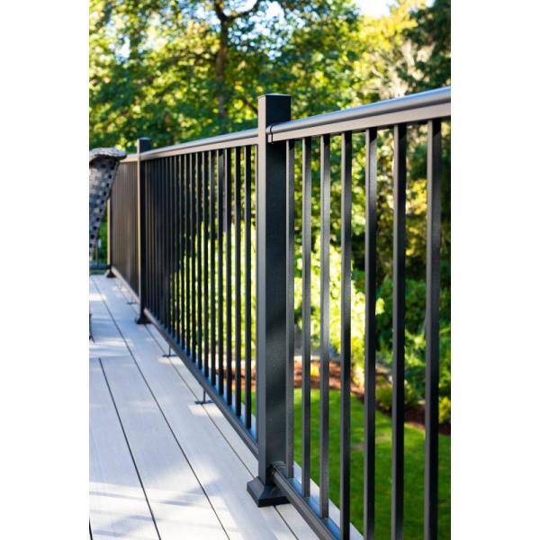 Fiberon CitySide 96 in. x 36 in. Matte Aluminum Railing Kit Line-Blk (Includes 2 Crush Block 20 Balusters 23 RL KIT AL CS 8 LN BK