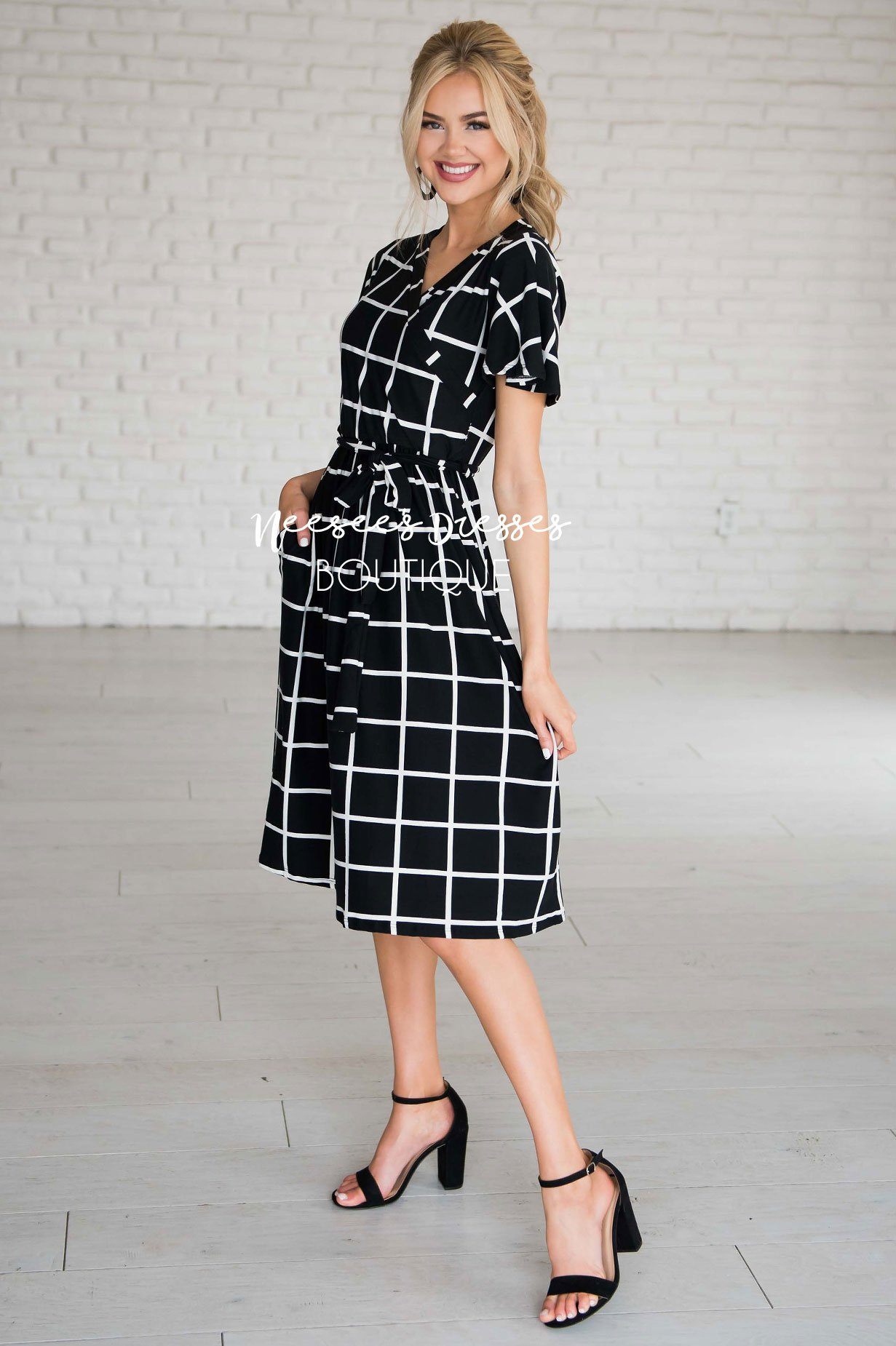 The Moxie Grid Print Dress