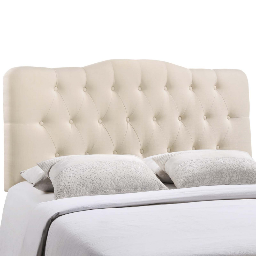 Annabel Full Tufted Upholstered Fabric Headboard   Transitional   Headboards   by Timeout PRO  Houzz