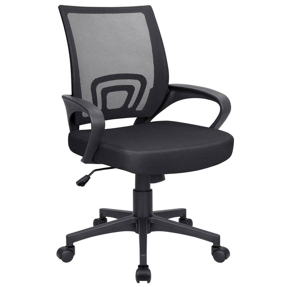 LACOO Black Office Chair Ergonomic Desk Task Mesh Chair with Armrests Swivel Adjustable Height T-OCNC9400