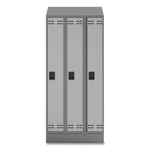 Safco Triple Sloped Metal Locker Hood Addition， 36w x 18d x 6h， Gray， Ships in 1-3 Business Days (5518GR)