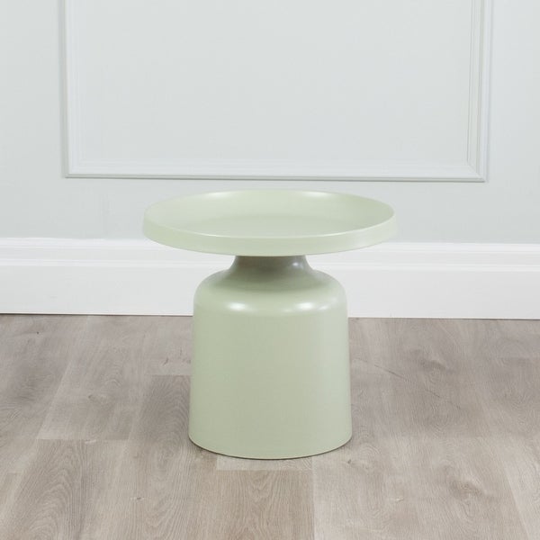 Klay Minimalist Metal Pedestal Side Table， 20-inch Diameter