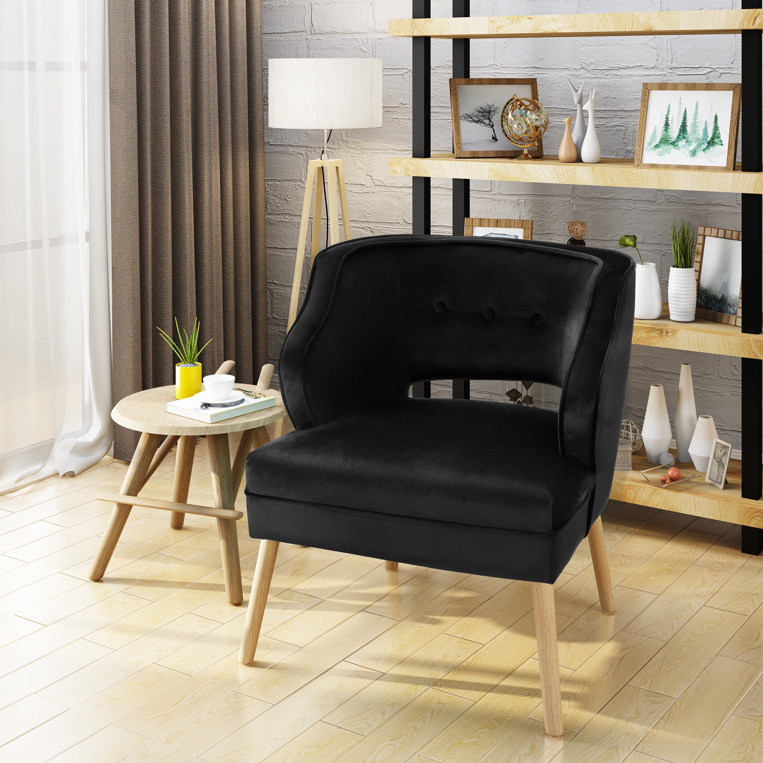 Michaela Mid Century Modern Velvet Accent Chair