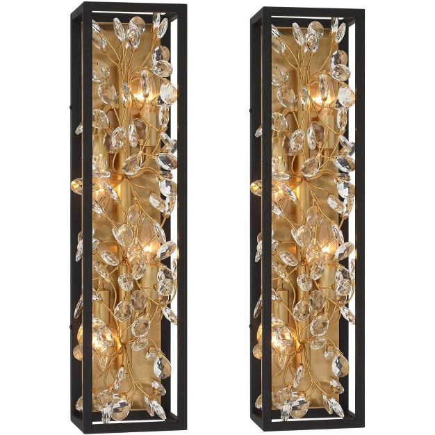 4 light Fixture Clear Crystal Flower Vine For Bedroom Bathroom Vanity