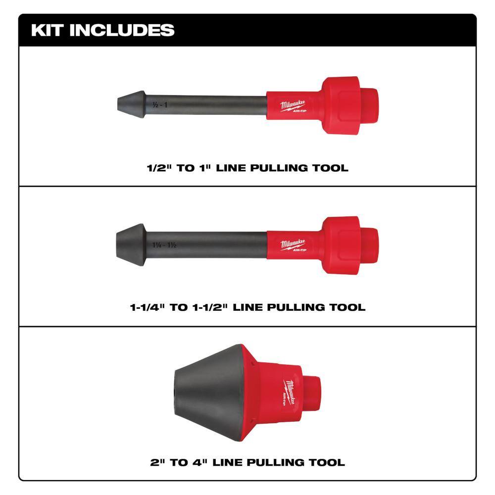 MW AIR-TIP 1-14 in. - 2-12 in. Conduit Line Puller Attachment For WetDry Shop Vacuums (3-Piece) 49-90-2024