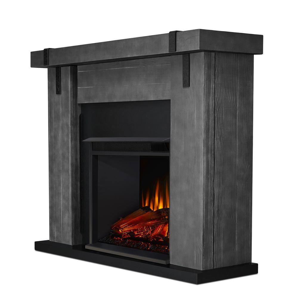 Real Flame Aspen 49 in. Freestanding Electric Fireplace TV Stand in Gray Barnwood 9220E-GBW