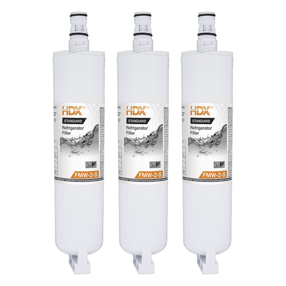 HDX FMW-2-S Standard Refrigerator Water Filter Replacement Fits Whirlpool Filter 5 (3-Pack) 107125