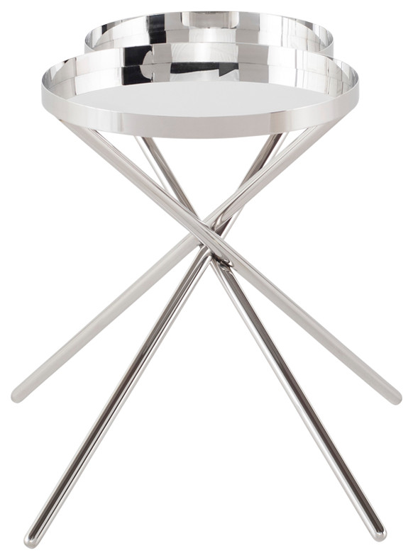 Olivia Silver Side Table   Midcentury   Side Tables And End Tables   by HedgeApple  Houzz