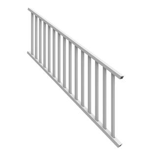 Barrette Outdoor Living Select 8 ft. x 36 in. White Vinyl Stair Rail Kit with Square Balusters 73024863