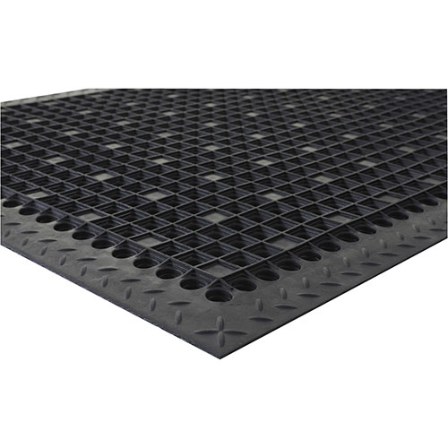 Genuine Joe Antimicrobial Floor Mat | 3' x 5'， Black | GJO01705