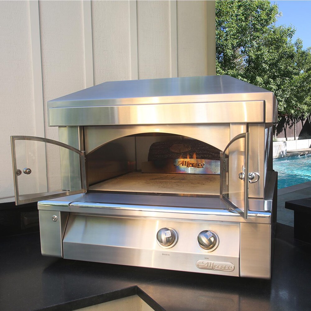 Alfresco 30-Inch Countertop Natural Gas Outdoor Pizza Oven Plus