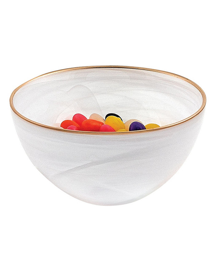 Badash Crystal Alabaster 6 Glass Bowl with Rim