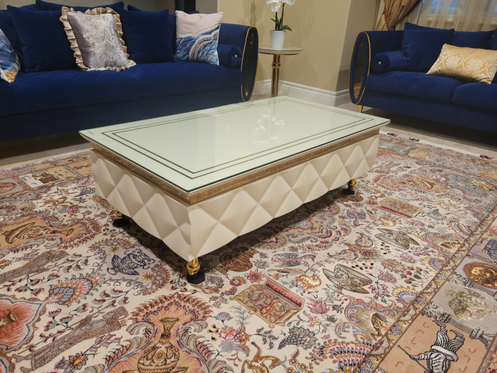 Infinity Coffee Table With Glass Top   Traditional   Coffee Tables   by Infinity Furniture  Houzz