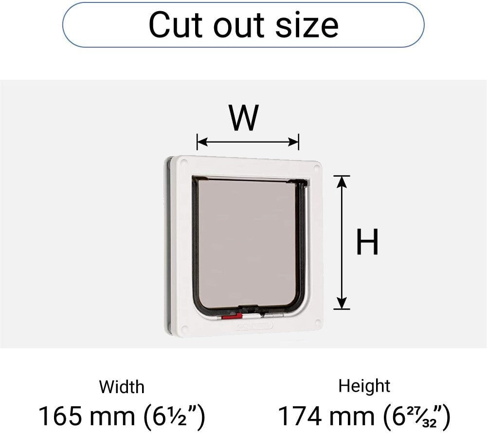 Cat Mate Lockable Cat Flap with Transparent Flap and Magnetic Catch-White