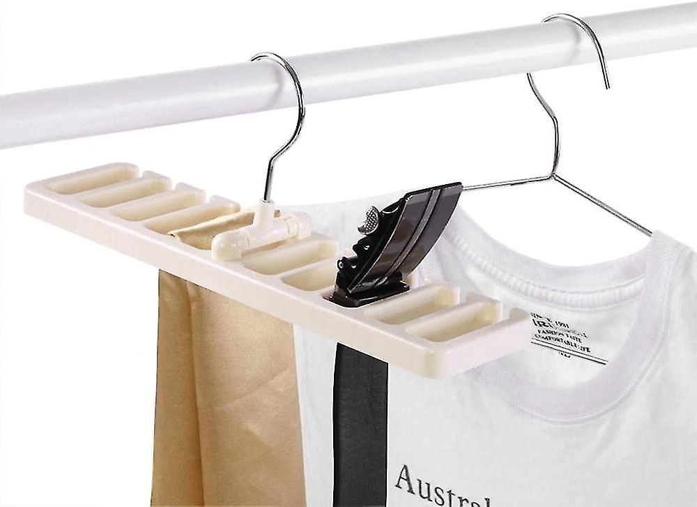 10 Slot Tie Belt Scarf Rack Holder Organizer (beige)