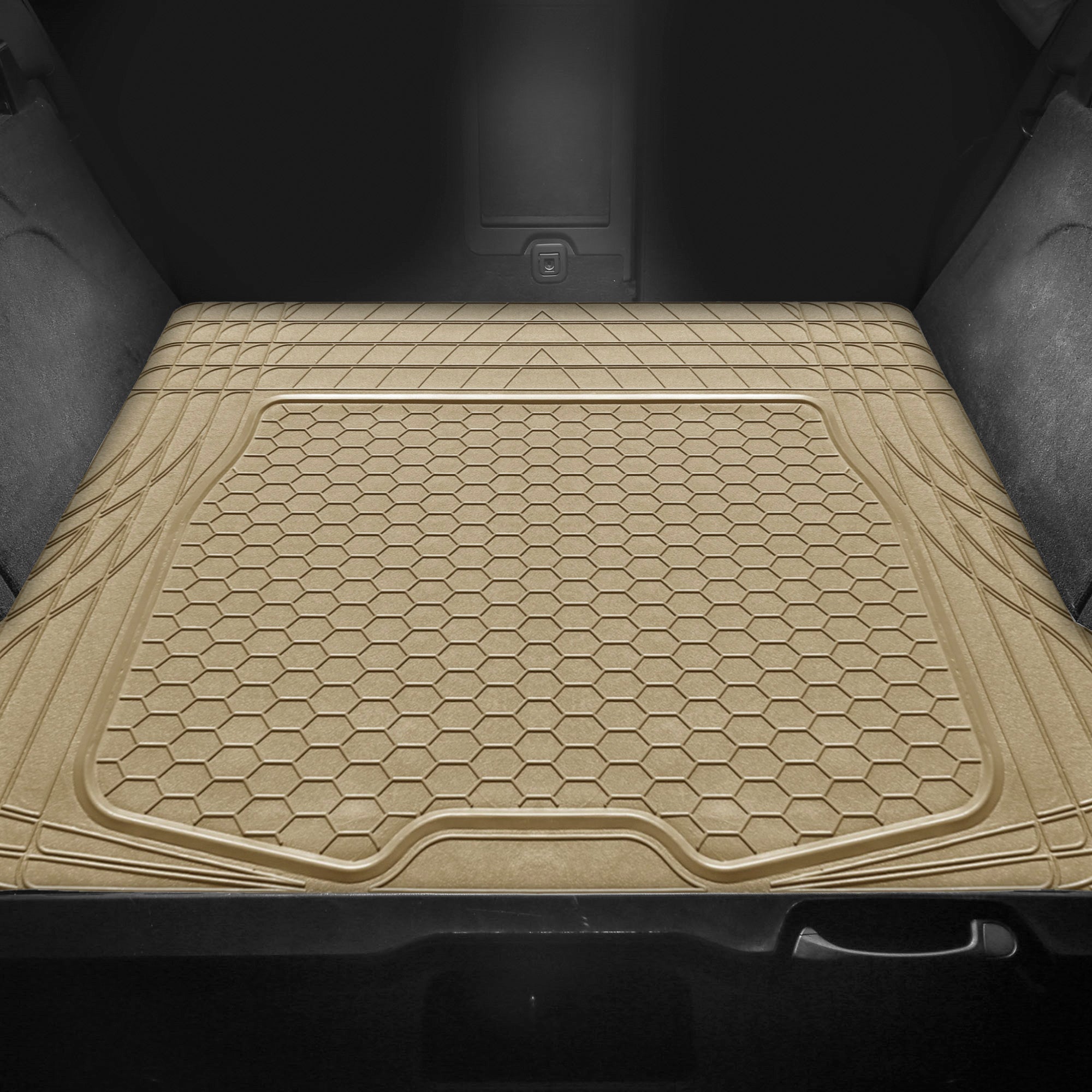 FH Group Semi Custom Trimmable Vinyl Trunk Liner / Cargo Mat For Auto Sedan SUV Van， Beige