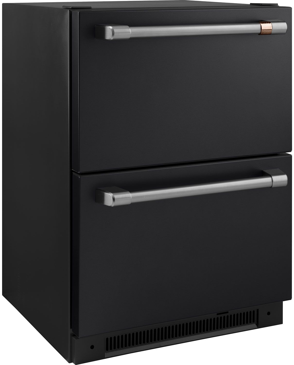 Cafe 5.7 Cu. Ft. Matte Black With Brushed Stainless Built-In Dual-Drawer Refrigerator