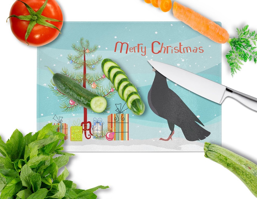 Budapest Highflyer Pigeon Christmas Glass Cutting Board Large   Contemporary   Cutting Boards   by the store  Houzz