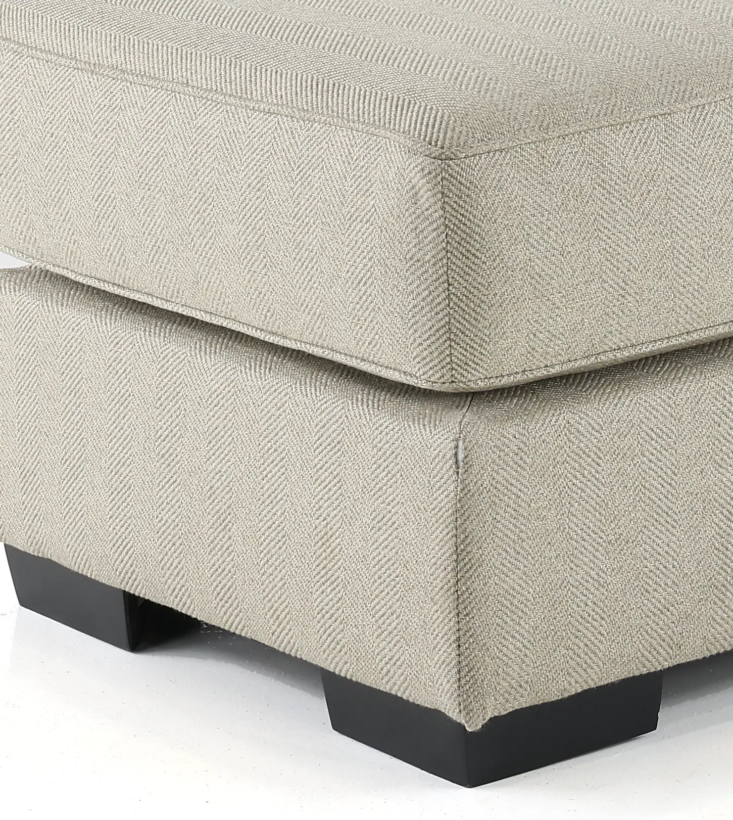 Raven Flax Gray Ottoman