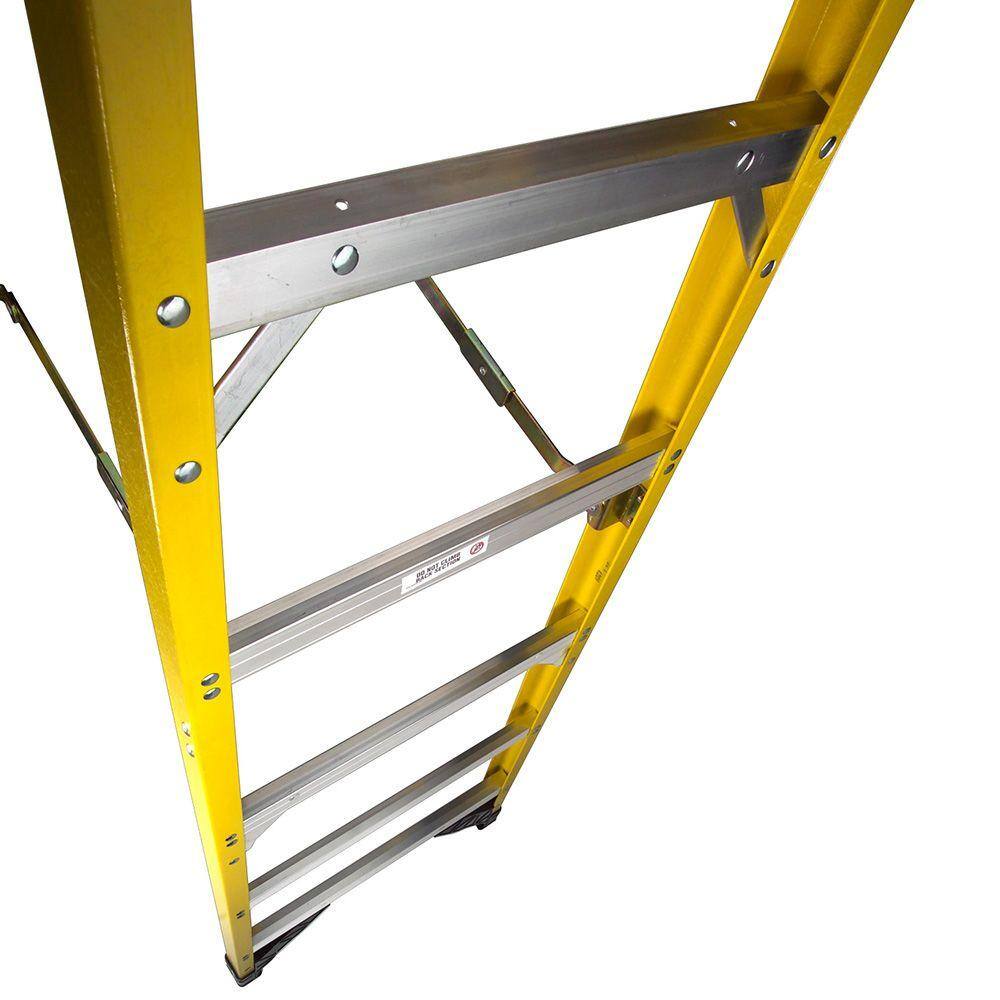 Werner 12 ft. Fiberglass Step Ladder with Shelf 375 lb. Load Capacity Type IAA Duty Rating 7312S