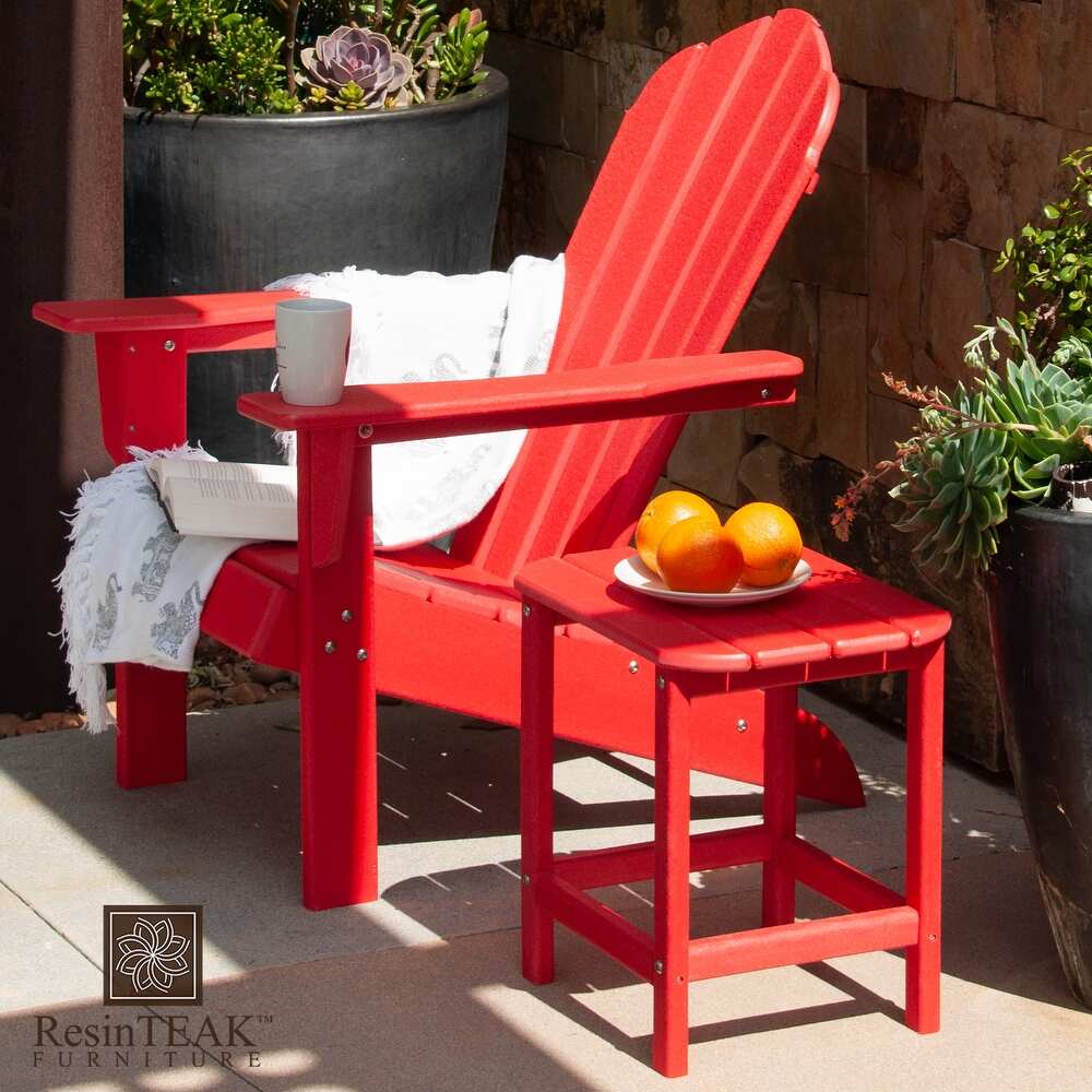 ResinTeak  Weather HDPE Recyclable Plastic Outdoor Side Table  Red