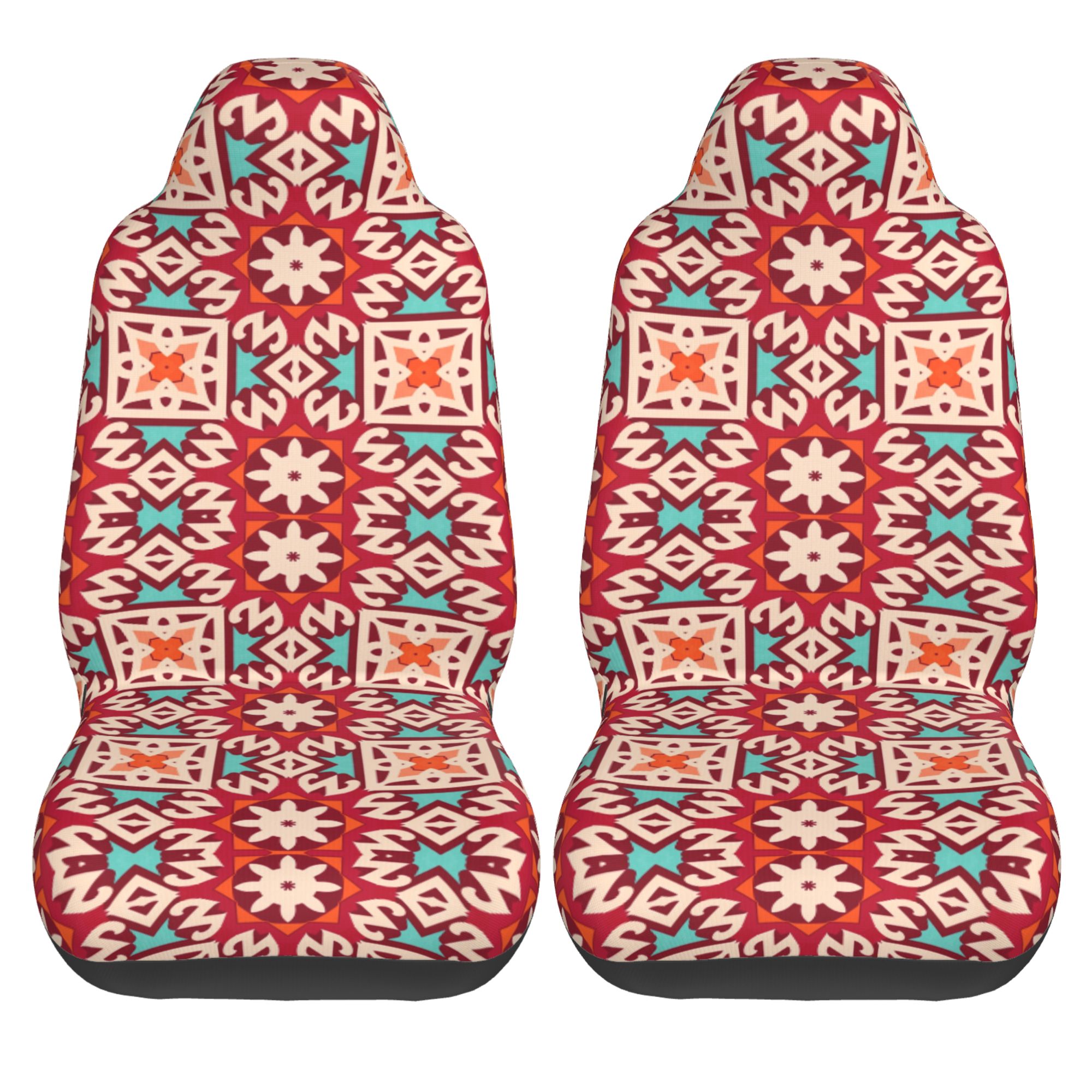 ZICANCN Car Seat Covers Front Seats Only，Abstract Colorful Geometric Automotive Seat Covers Protectors for Cars Trucks Suv 2 Pack