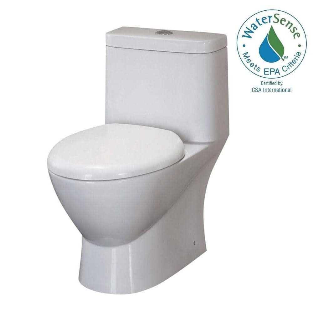 Fresca Serena 1piece 08  16 GPF Dual Flush Elongated Toilet in White