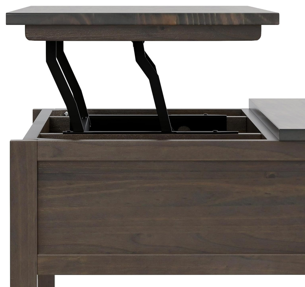 Transitional Coffee Table  Lifting Up Top  ampStorage Drawers  Smoky Brown Finish   Transitional   Coffee Tables   by Decor Love  Houzz