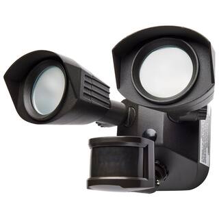 SATCO 100 Watt Equivalent 1900 Lumen 90 Degree Bronze Motion Sensing Integrated LED Flood Light 65213