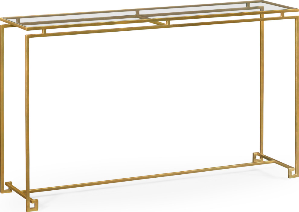 Simply Elegant Gilded Iron Console Table   Contemporary   Console Tables   by HedgeApple  Houzz