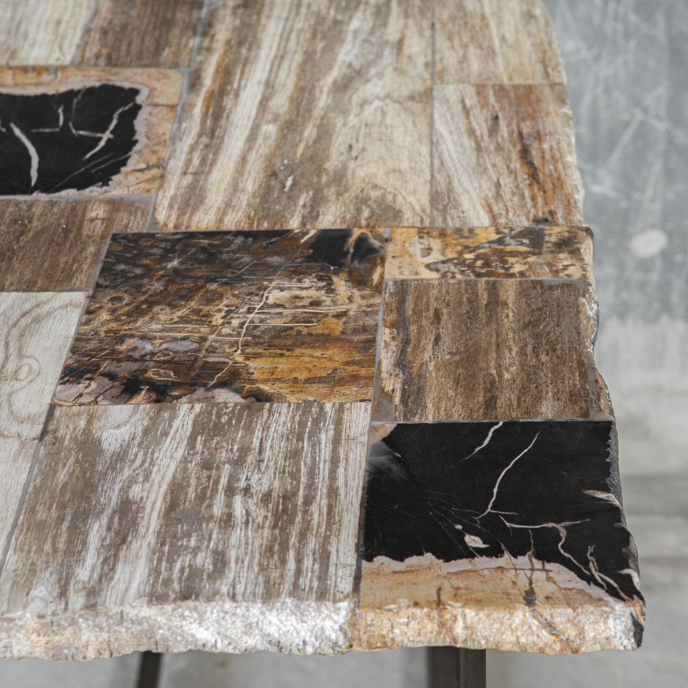 Uttermost 25498 Iya Petrified Wood Console Table   Industrial   Console Tables   by Lighting World Decorators  Houzz