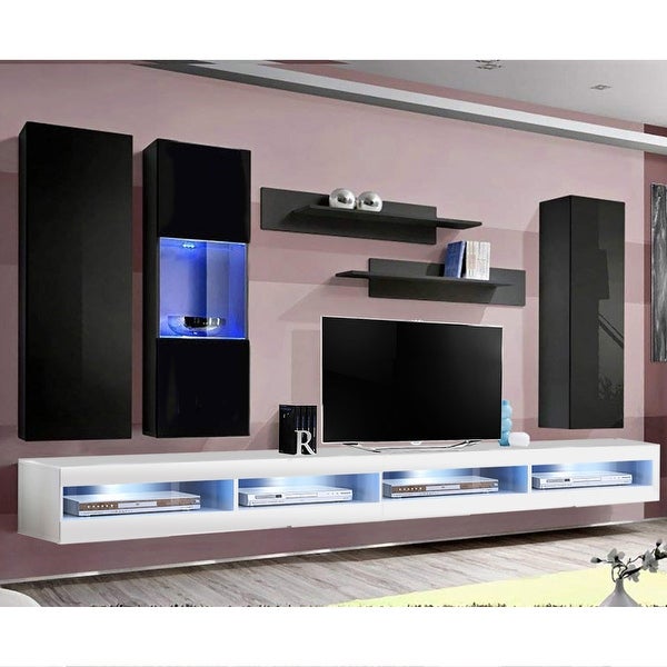 Fly EF5 34TV Wall Mounted Floating Modern Entertainment Center