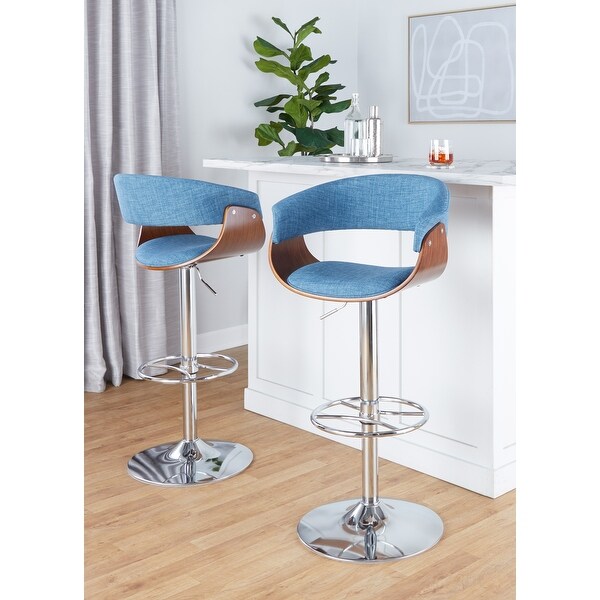 Carson Carrington Sauda Adjustable Bar Stool with Wheel Footrest (Set of 2)