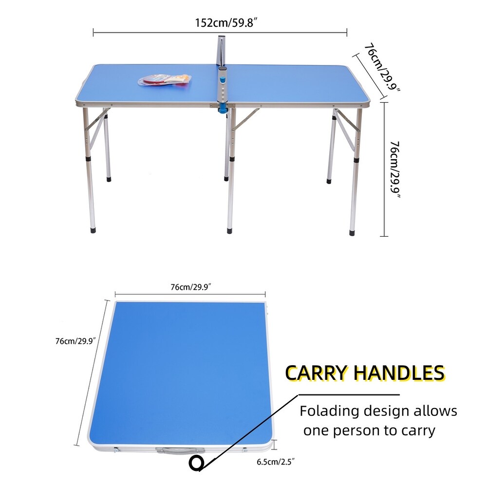 Table Tennis Table Portable Table with Ping Pong Net for Small Spaces