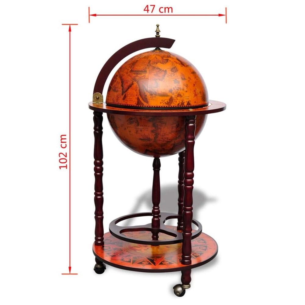 vidaXL Globe Bar Wine Stand Eucalyptus Wood   N/A