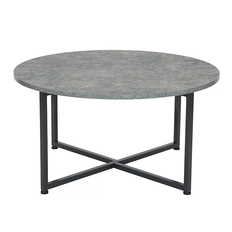 Household Essentials Faux-Concrete Round Coffee Table