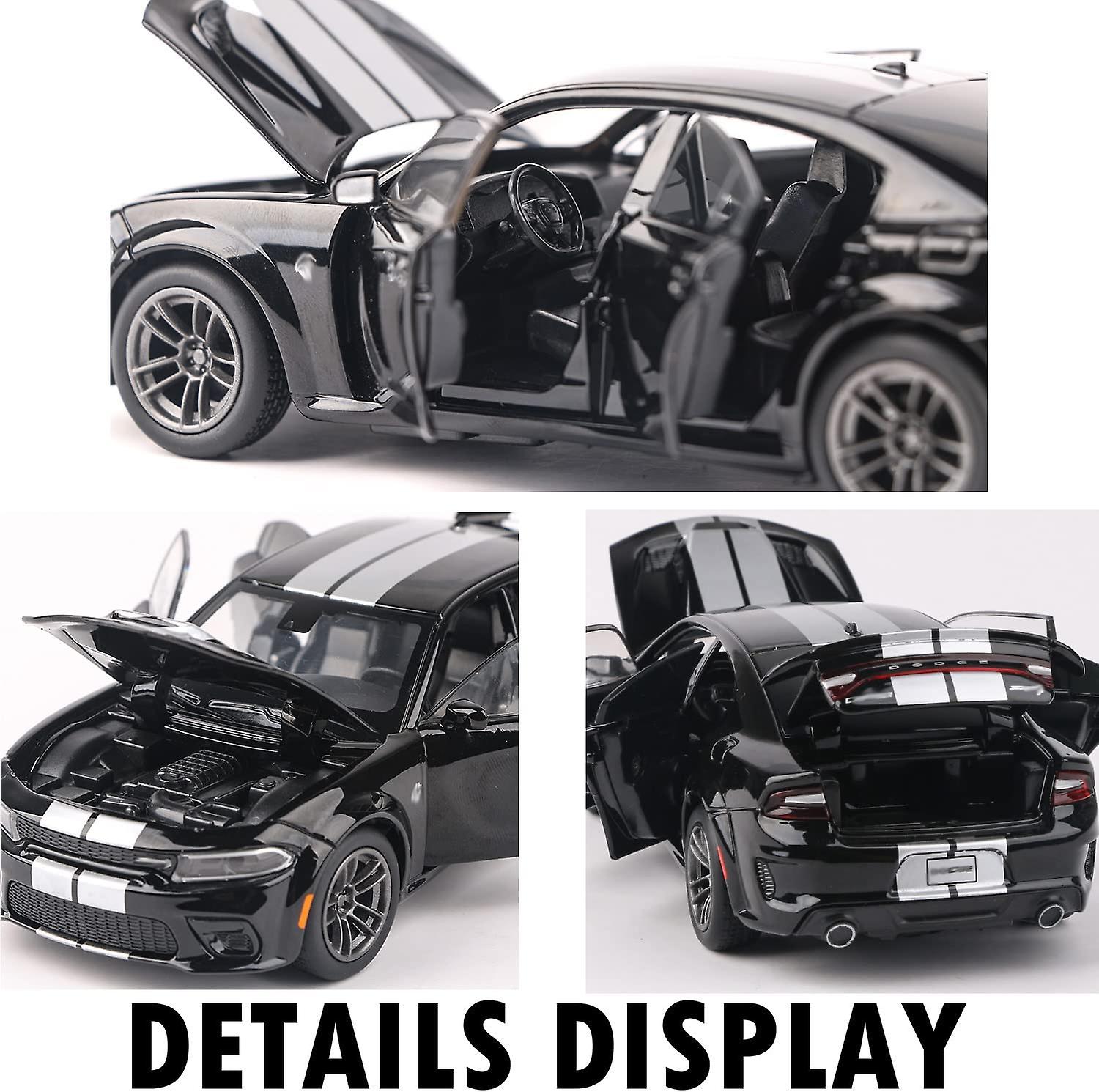 Speed And Ares Doodge Hel1 Car 1:32 Scale Alloy Toy Car Diecast Model Decorative，steering Suspension，mini Vehicles Toys For Kids，boyfriend Gift Black