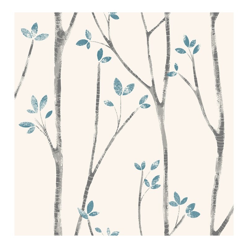 Ingrid Blue Scandi Tree Wallpaper   20.5 x 396 x 0.025