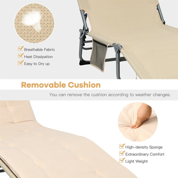 4-Fold Oversize Padded Folding Lounge Chair