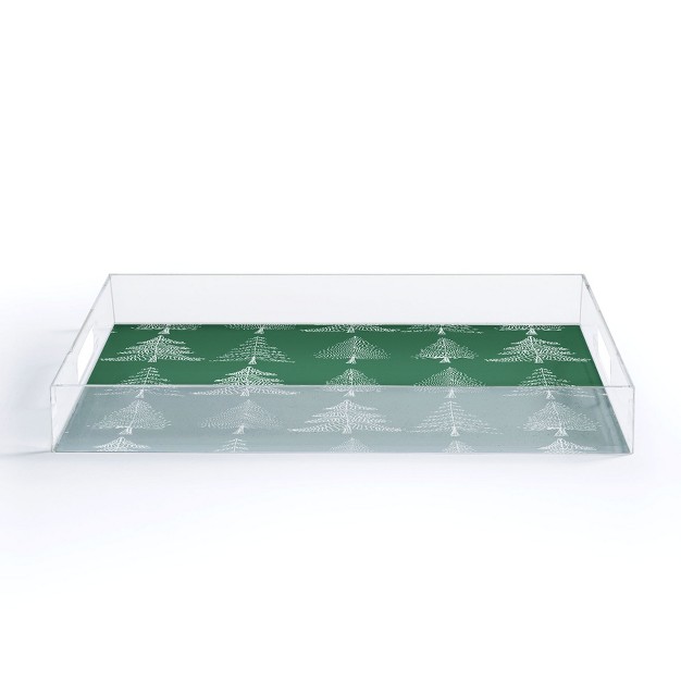 Gabriela Fuente Greenchristmas Acrylic Tray deny Designs