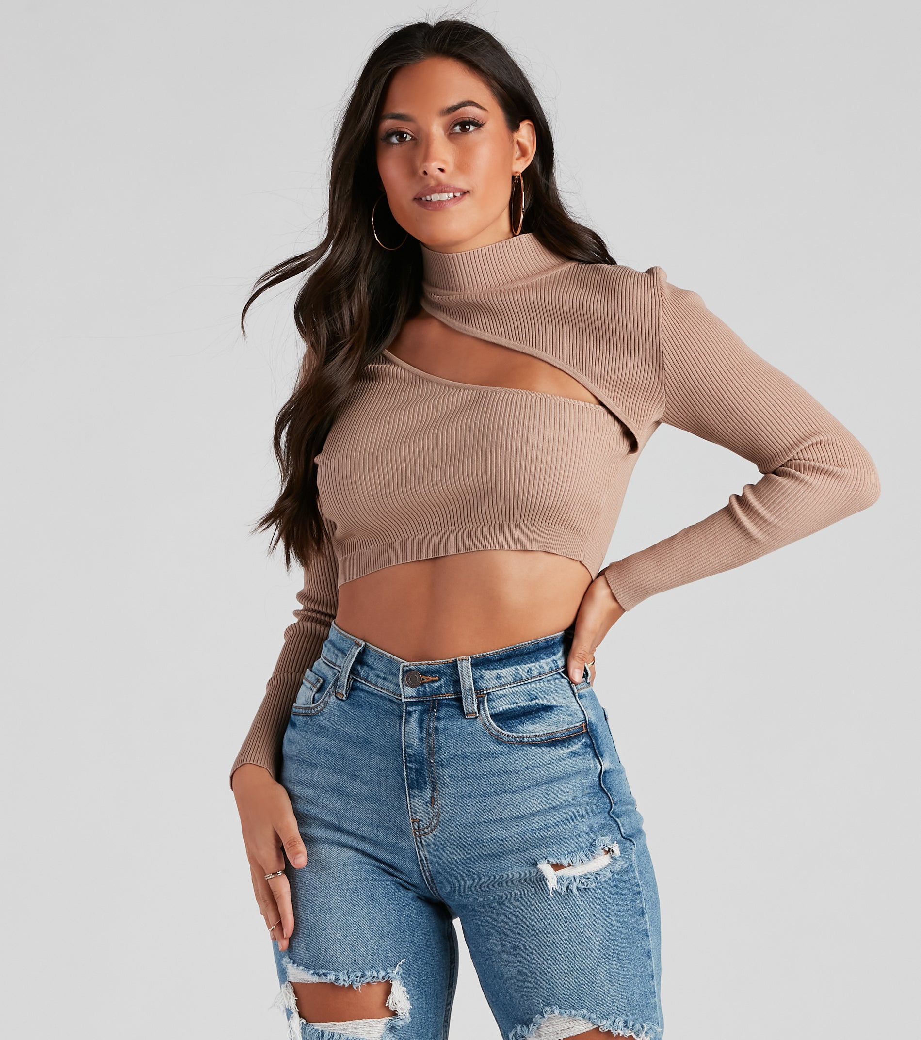 Bold Beauty Ribbed Cutout Crop Top