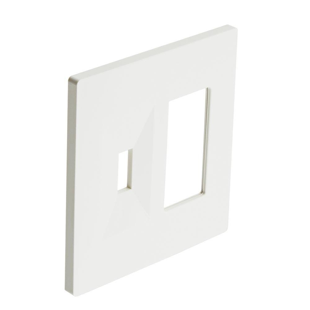 Hampton Bay Maple Hill 2-Gang 1-Toggle 1-DecoratorRocker Wall Plate - White 805484