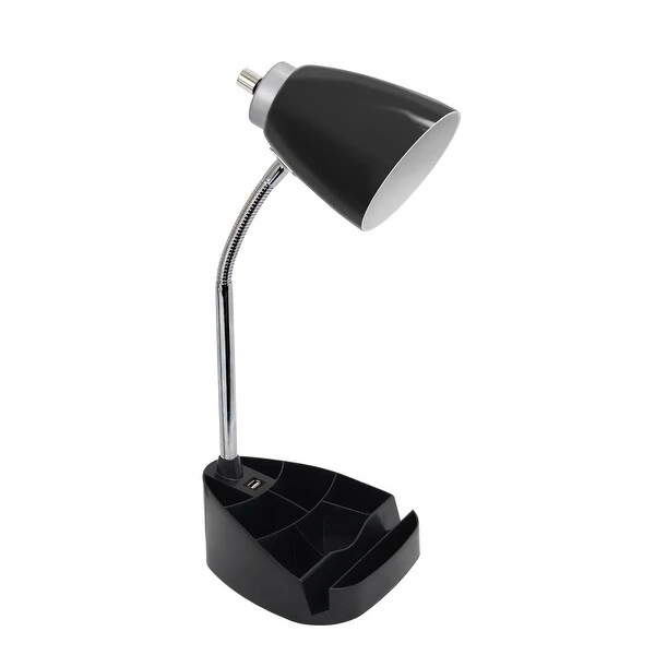 Limelights Gooseneck Organizer Desk Lamp with Tablet Stand Book Holder and USB port