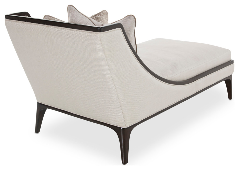 Paris Chic Armless Chaise   Oyster/Espresso   Transitional   Indoor Chaise Lounge Chairs   by Michael Amini  Houzz