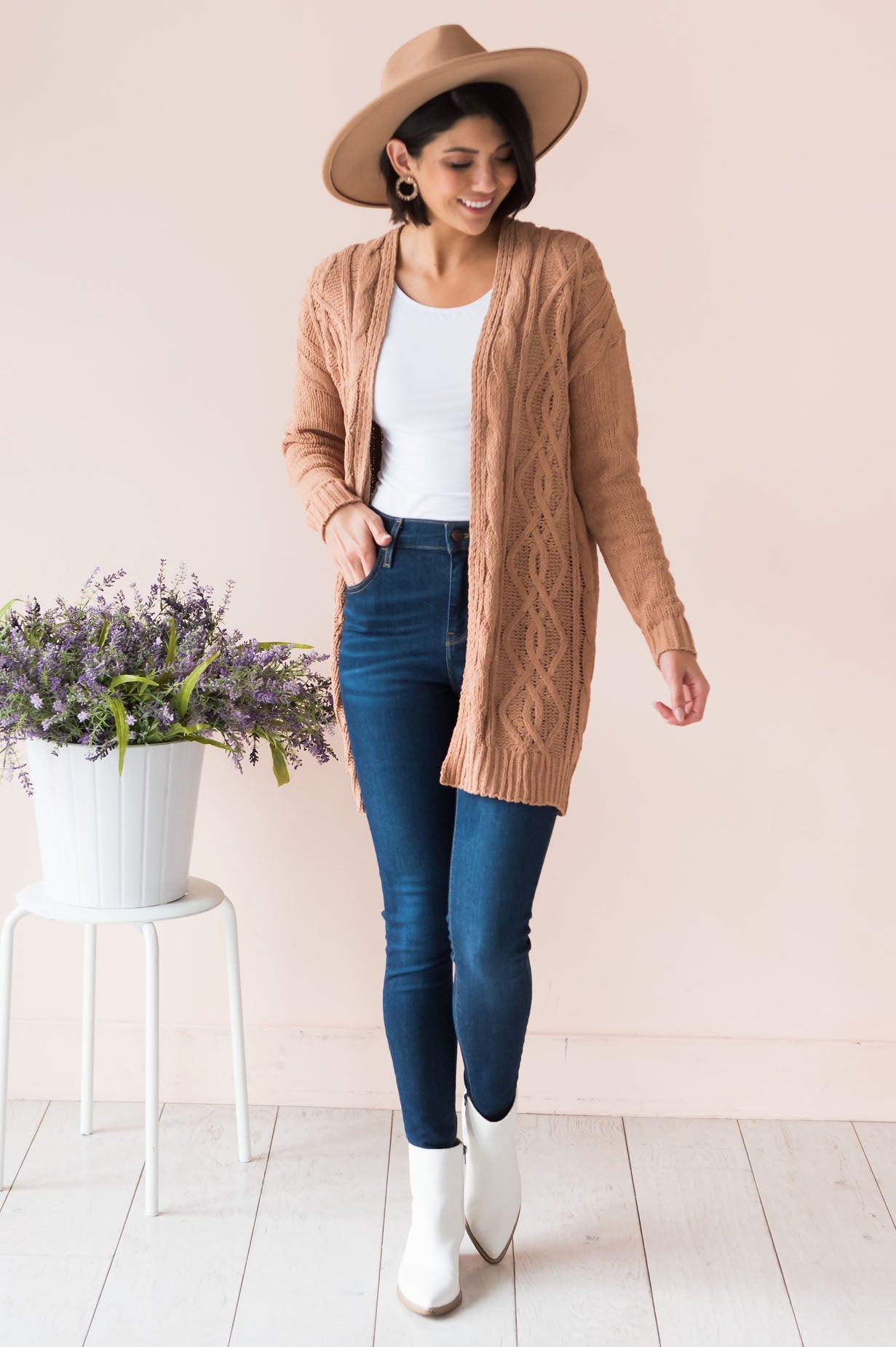 Warms My Heart Modest Chenille Cardigan