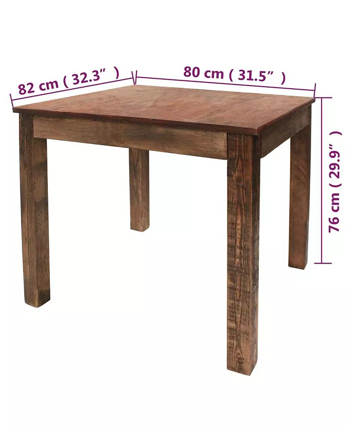 vidaXL Dining Table Solid Reclaimed Wood 32.3x31.5x29.9