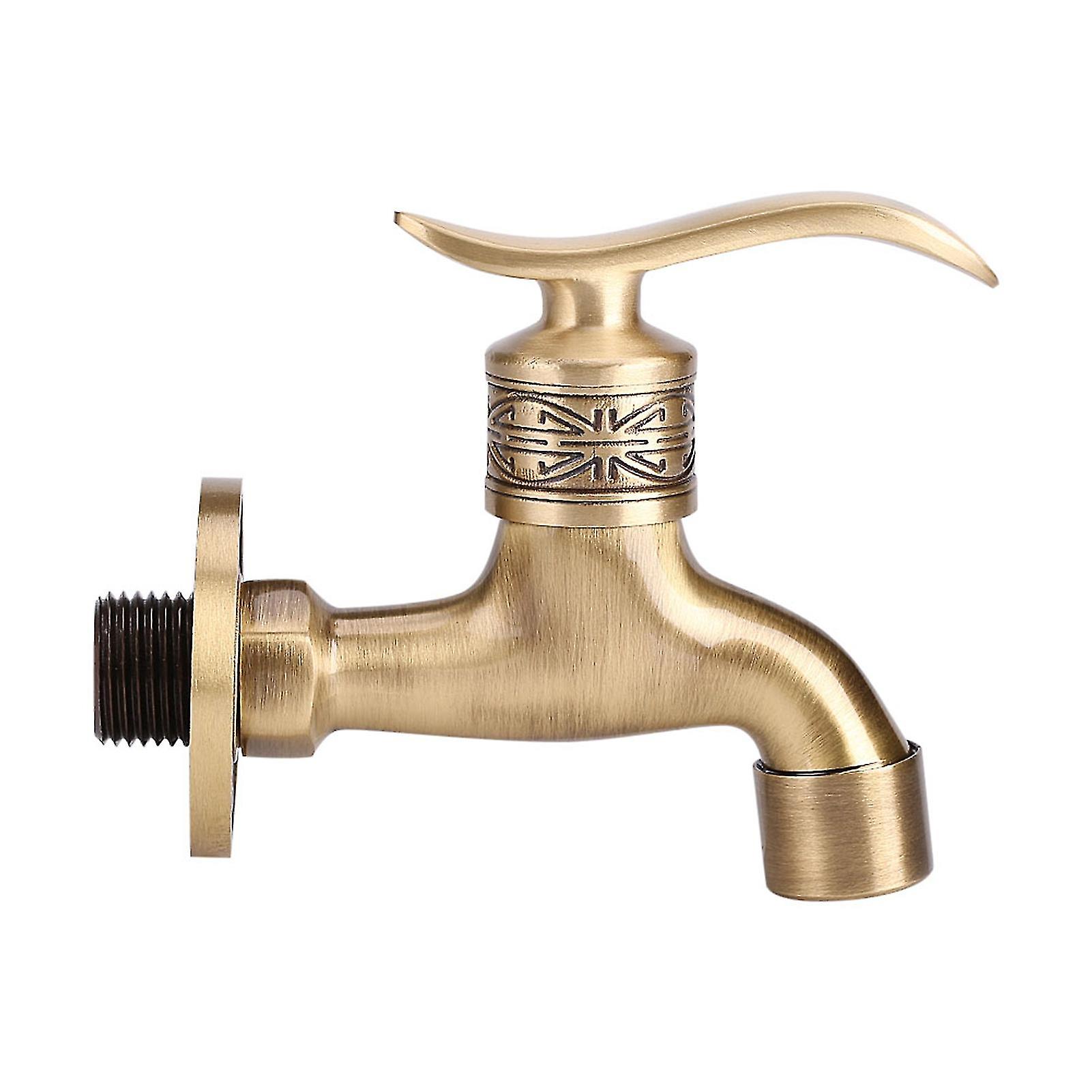 Antique Style Brass Washing Machine Faucet Wall Mount Laundry Cold Water Tap Bathroom Use