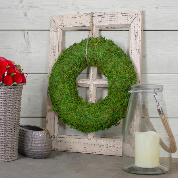 Reindeer Moss Artificial Floral Spring Wreath Unlit