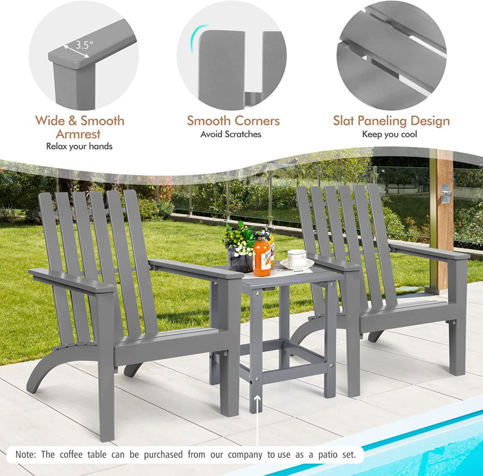 Weather Resistant Acacia Wood Outdoor Armchair Set of 4   Transitional   Adirondack Chairs   by Imtinanz  LLC  Houzz